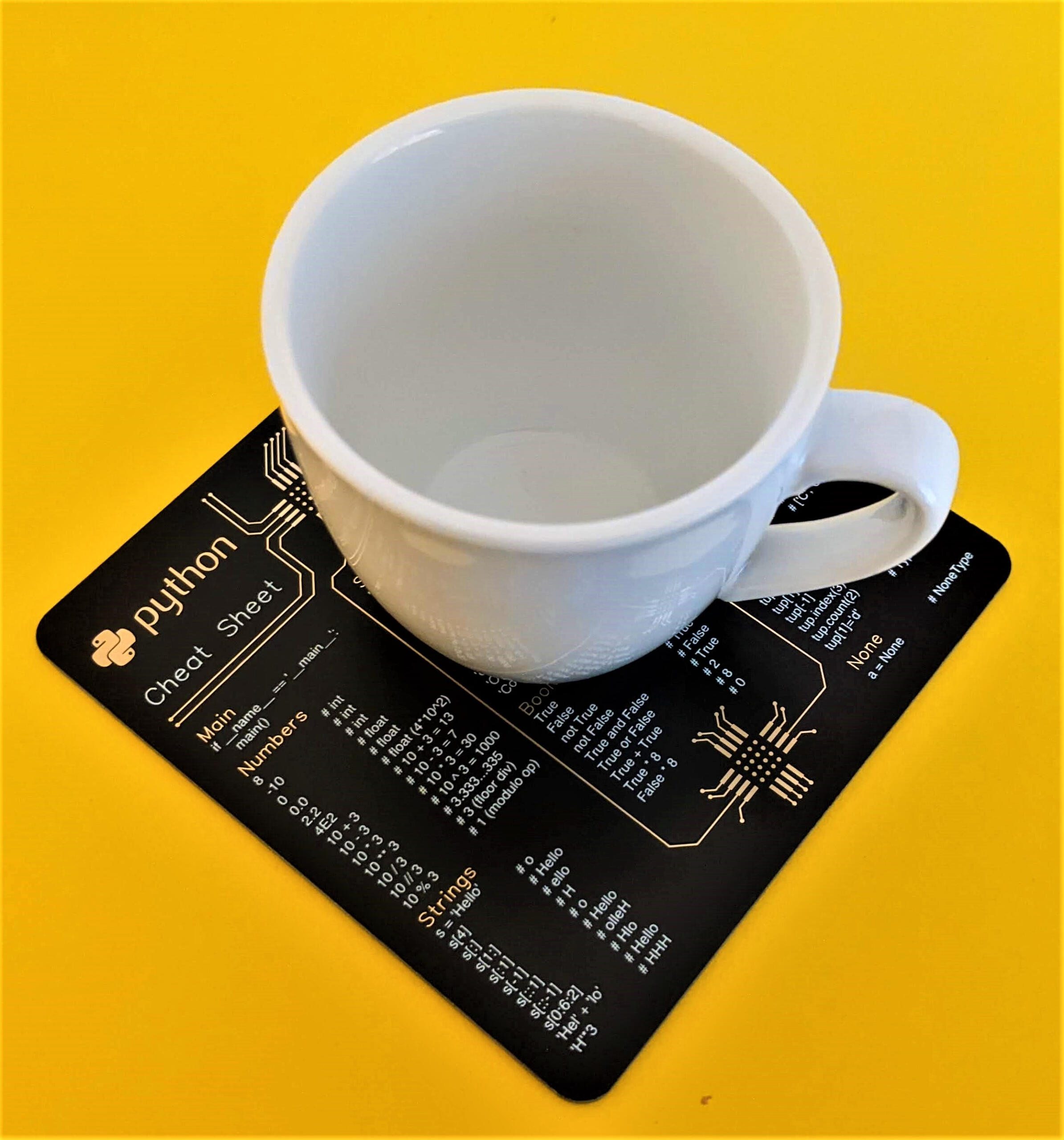 Green Vim Cheat-Sheet on a real PCB - Cup