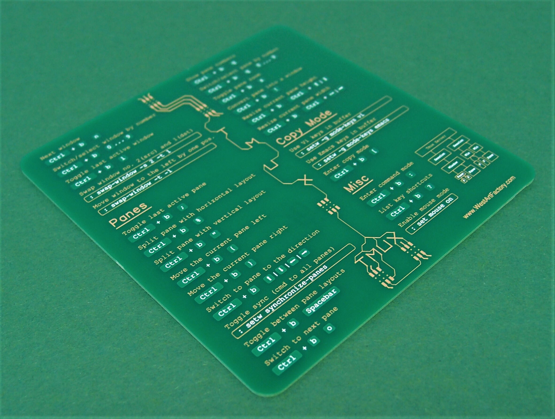 Blue Go Cheat-Sheet on a real PCB - Front